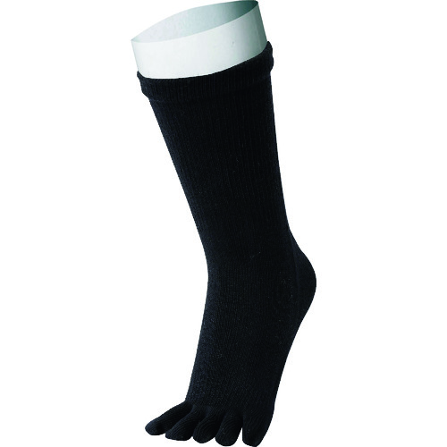 トラスコ中山 おたふく BT サーモ 5本指カカトなし(2P) ブラック(ご注文単位1組)【直送品】