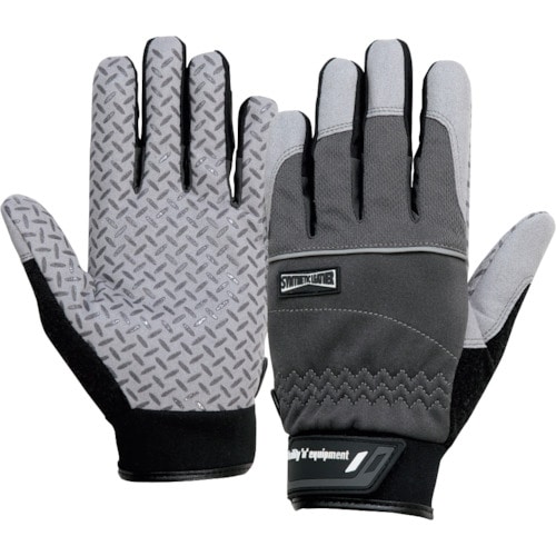 トラスコ中山 おたふく 超重作業用マイクロファイバー手袋+シリコンゴム グレー S(ご注文単位1組)【直送品】