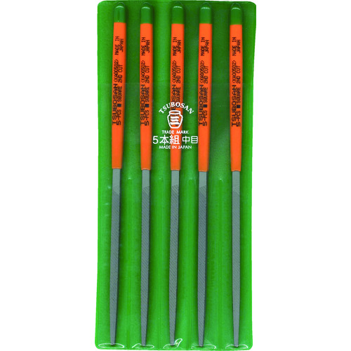 トラスコ中山 ツボサン 組ヤスリ 5本組 角 中目（ご注文単位1セット）【直送品】