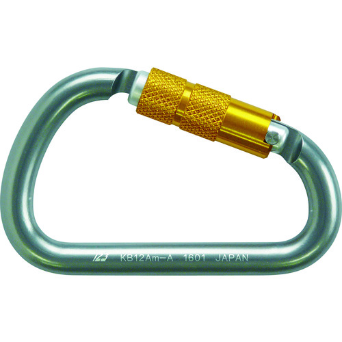 トラスコ中山 123 カラビナ オートロック アルミ12 変D型 アルミ環(ご注文単位1個)【直送品】