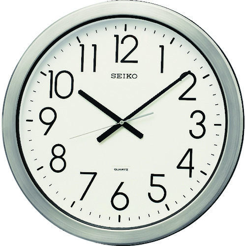 トラスコ中山 SEIKO クオーツ掛時計 防湿・防塵型オフィスクロック 直径444×44 金属枠(ご注文単位1個)【直送品】