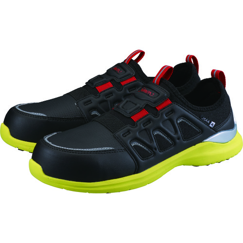 トラスコ中山 シモン 軽量耐滑プロスニーカー KL517 黒/イエロー 24.0cm(ご注文単位1足)【直送品】