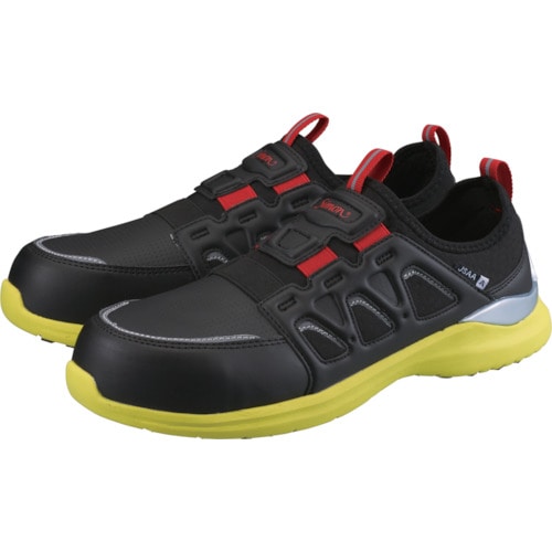 トラスコ中山 シモン 軽量耐滑プロスニーカー KL517 黒/イエロー 25.5cm(ご注文単位1足)【直送品】