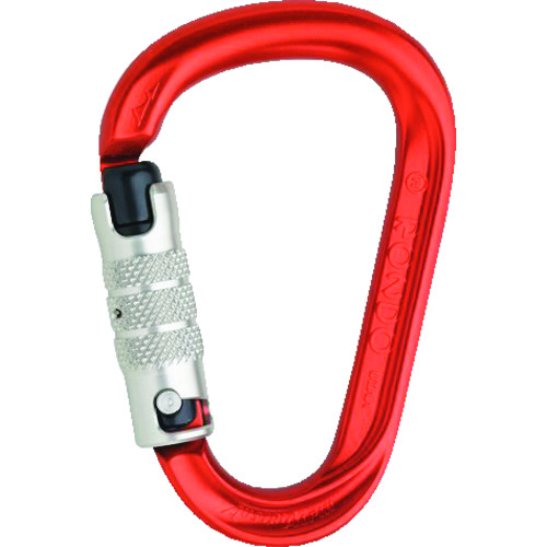 トラスコ中山 ALPIN カラビナ HMS ROUND 3点オートロック 線径14.0mmX114 赤(ご注文単位1個)【直送品】