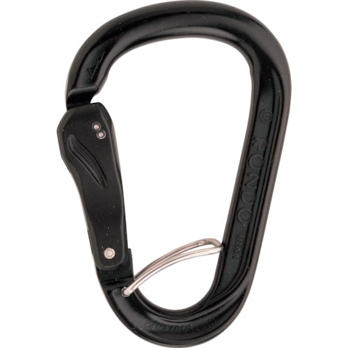 トラスコ中山 ALPIN カラビナ HMS ROUND スライドオートロックカラビナ(フック付き)ブラック(ご注文単位1個)【直送品】