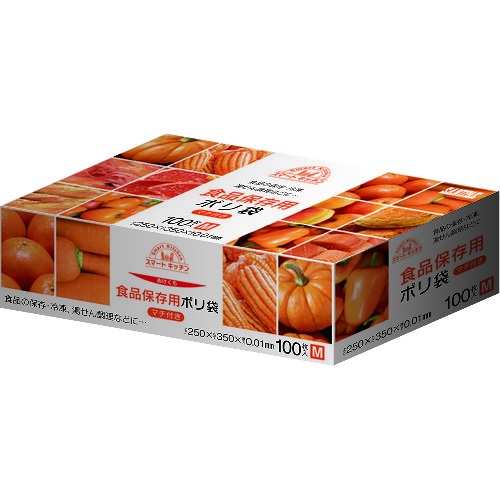 トラスコ中山 サニパック スマートキッチン保存袋M 箱入り100枚(ご注文単位1箱)【直送品】