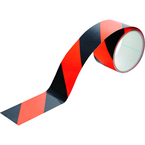 トラスコ中山 TRUSCO 蛍光トラ柄ラインテープ50mmx10m オレンジxブラック(ご注文単位1巻)【直送品】