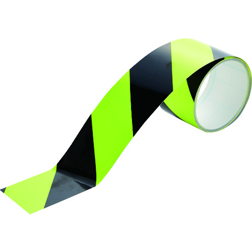 トラスコ中山 TRUSCO 蛍光トラ柄ラインテープ50mmx10m イエローxブラック(ご注文単位1巻)【直送品】