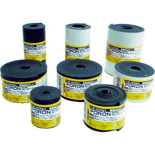 トラスコ中山 イノアック マイクロセルウレタンロールPORON 黒 1.5×50mm×1M巻(ご注文単位1巻)【直送品】