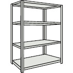 トラスコ中山 TRUSCO スチールラック 軽量棚 中棚ボルトレス型 875X300X1200 4段 ネオグレー（ご注文単位1台）【直送品】