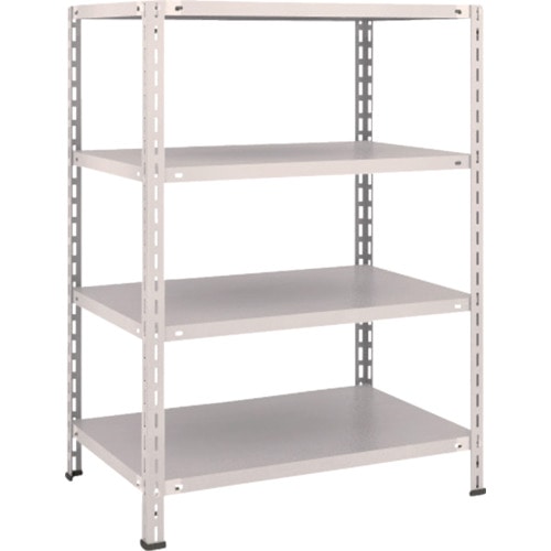 トラスコ中山 TRUSCO スチールラック 軽量棚 中棚ボルトレス型 875X600X1200 4段 ネオグレー(ご注文単位1台)【直送品】
