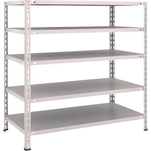 トラスコ中山 TRUSCO スチールラック 軽量棚 中棚ボルトレス型1200X600X1200 5段 ネオグレー(ご注文単位1台)【直送品】