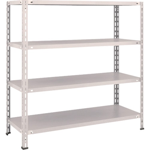 トラスコ中山 TRUSCO スチールラック 軽量棚 中棚ボルトレス型1200X450X1200 4段 ネオグレー(ご注文単位1台)【直送品】