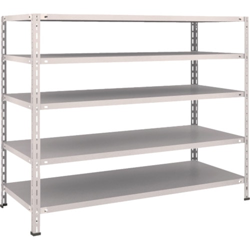トラスコ中山 TRUSCO スチールラック 軽量棚 中棚ボルトレス型1500X600X1200 5段 ネオグレー(ご注文単位1台)【直送品】
