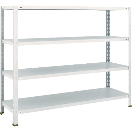 トラスコ中山 TRUSCO スチールラック 軽量棚 中棚ボルトレス型1500X450X1200 4段 ネオグレー(ご注文単位1台)【直送品】