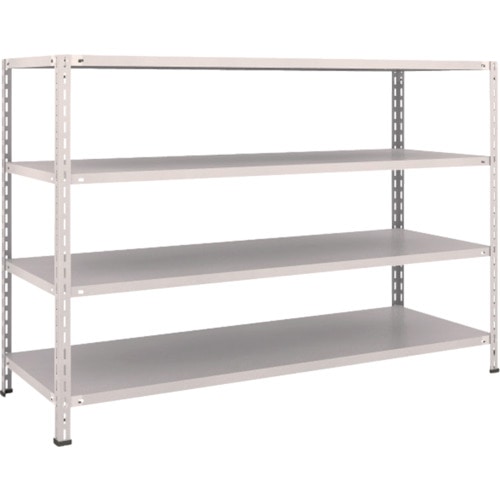 トラスコ中山 TRUSCO スチールラック 軽量棚 中棚ボルトレス型1800X600X1200 4段 ネオグレー(ご注文単位1台)【直送品】