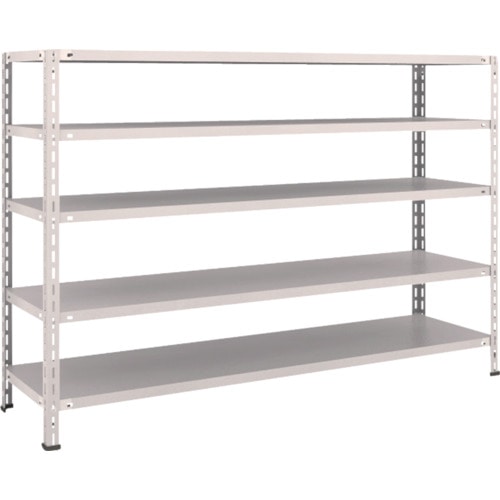 トラスコ中山 TRUSCO スチールラック 軽量棚 中棚ボルトレス型1800X450X1200 5段 ネオグレー(ご注文単位1台)【直送品】