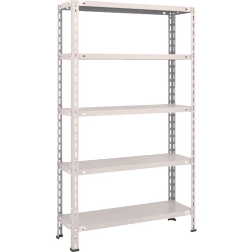 トラスコ中山 TRUSCO スチールラック 軽量棚 中棚ボルトレス型 875X300X1500 5段 ネオグレー(ご注文単位1台)【直送品】