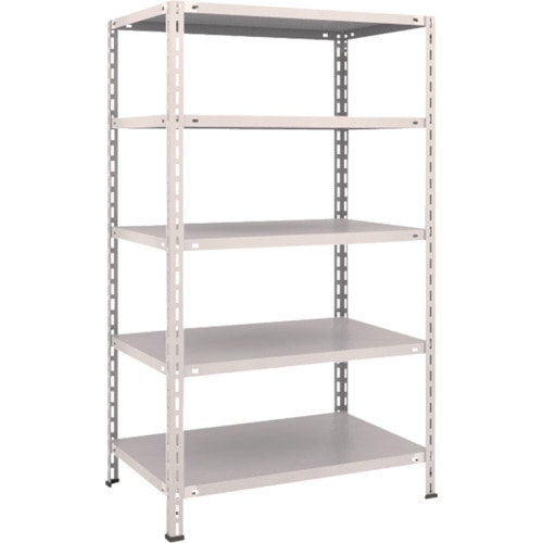 トラスコ中山 TRUSCO スチールラック 軽量棚 中棚ボルトレス型 875X600X1500 5段 ネオグレー(ご注文単位1台)【直送品】