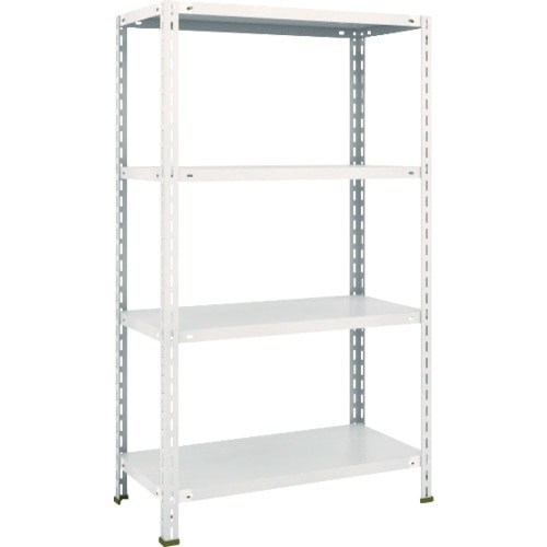 トラスコ中山 TRUSCO スチールラック 軽量棚 中棚ボルトレス型 875X450X1500 4段 ネオグレー（ご注文単位1台）【直送品】