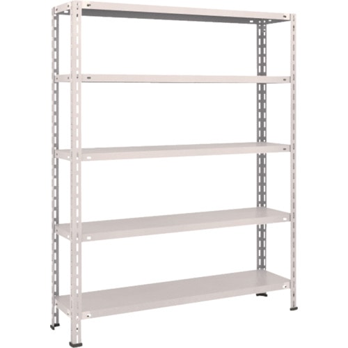 トラスコ中山 TRUSCO スチールラック 軽量棚 中棚ボルトレス型1200X300X1500 5段 ネオグレー(ご注文単位1台)【直送品】