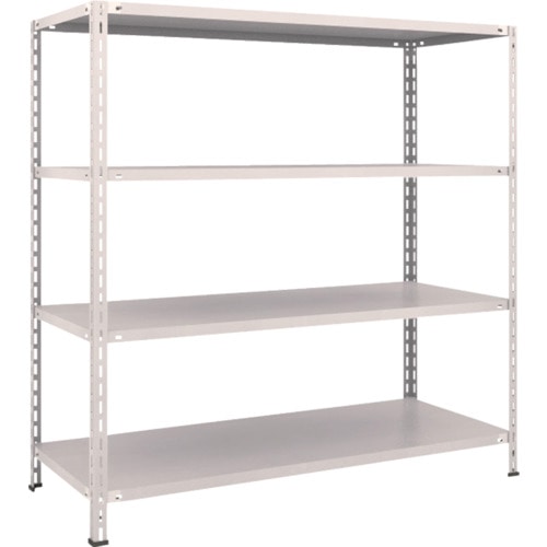 トラスコ中山 TRUSCO スチールラック 軽量棚 中棚ボルトレス型1500X600X1500 4段 ネオグレー(ご注文単位1台)【直送品】