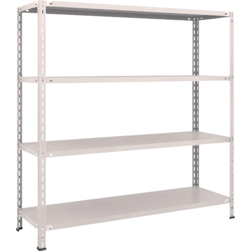 トラスコ中山 TRUSCO スチールラック 軽量棚 中棚ボルトレス型1500X450X1500 4段 ネオグレー(ご注文単位1台)【直送品】