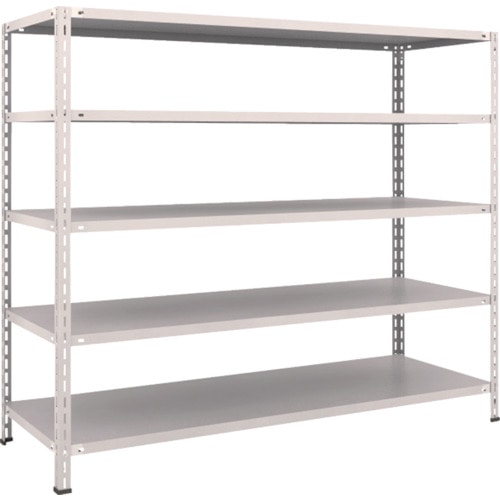 トラスコ中山 TRUSCO スチールラック 軽量棚 中棚ボルトレス型1800X600X1500 5段 ネオグレー(ご注文単位1台)【直送品】