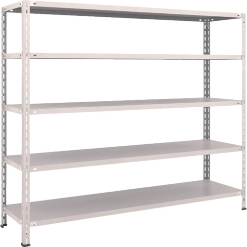 トラスコ中山 TRUSCO スチールラック 軽量棚 中棚ボルトレス型1800X450X1500 5段 ネオグレー(ご注文単位1台)【直送品】