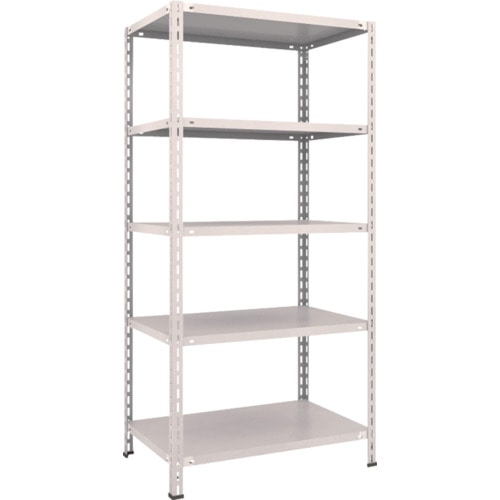 トラスコ中山 TRUSCO スチールラック 軽量棚 中棚ボルトレス型 875X600X1800 5段 ネオグレー（ご注文単位1台）【直送品】