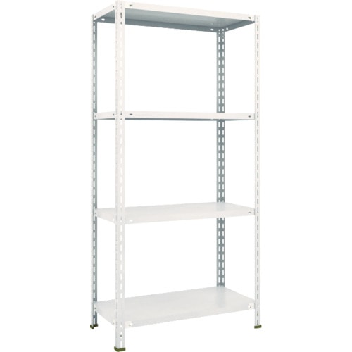 トラスコ中山 TRUSCO スチールラック 軽量棚 中棚ボルトレス型 875X450X1800 4段 ネオグレー(ご注文単位1台)【直送品】