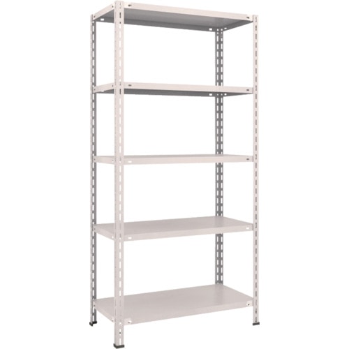 トラスコ中山 TRUSCO スチールラック 軽量棚 中棚ボルトレス型 875X450X1800 5段 ネオグレー（ご注文単位1台）【直送品】