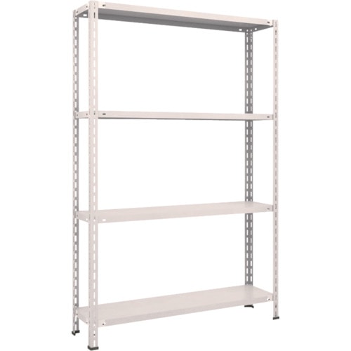 トラスコ中山 TRUSCO スチールラック 軽量棚 中棚ボルトレス型1200X300X1800 4段 ネオグレー(ご注文単位1台)【直送品】