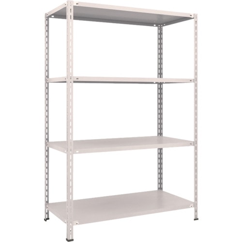トラスコ中山 TRUSCO スチールラック 軽量棚 中棚ボルトレス型1200X600X1800 4段 ネオグレー(ご注文単位1台)【直送品】