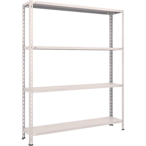 トラスコ中山 TRUSCO スチールラック 軽量棚 中棚ボルトレス型1500X300X1800 4段 ネオグレー(ご注文単位1台)【直送品】