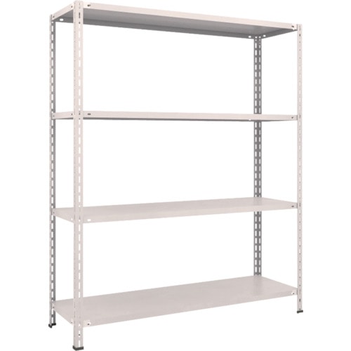 トラスコ中山 TRUSCO スチールラック 軽量棚 中棚ボルトレス型1500X450X1800 4段 ネオグレー(ご注文単位1台)【直送品】