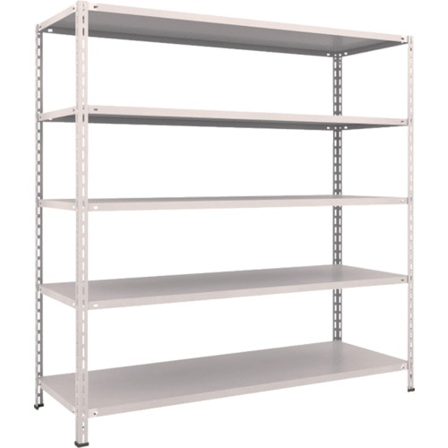 トラスコ中山 TRUSCO スチールラック 軽量棚 中棚ボルトレス型1800X600X1800 5段 ネオグレー(ご注文単位1台)【直送品】