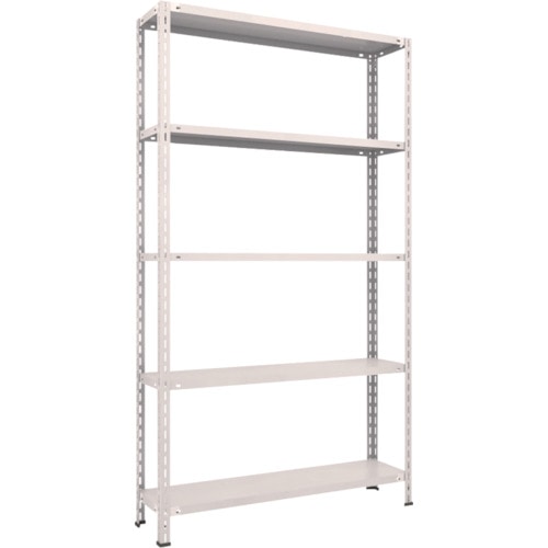 トラスコ中山 TRUSCO スチールラック 軽量棚 中棚ボルトレス型1200X300X2100 5段 ネオグレー(ご注文単位1台)【直送品】