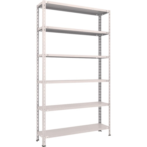 トラスコ中山 TRUSCO スチールラック 軽量棚 中棚ボルトレス型1200X300X2100 6段 ネオグレー(ご注文単位1台)【直送品】