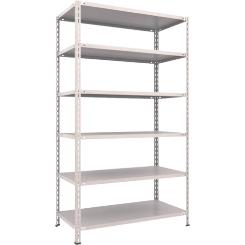トラスコ中山 TRUSCO スチールラック 軽量棚 中棚ボルトレス型1200X600X2100 6段 ネオグレー(ご注文単位1台)【直送品】