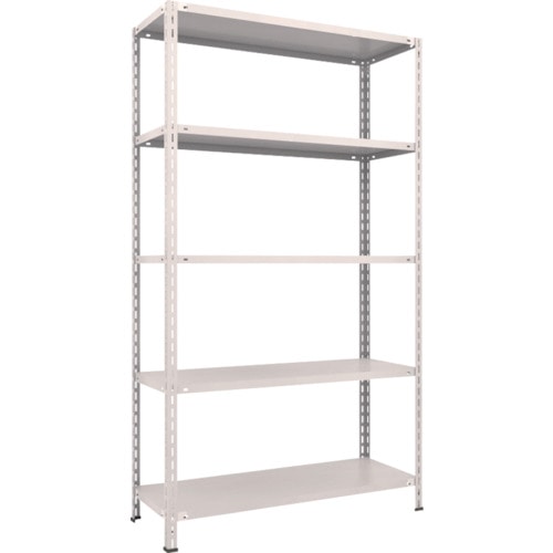 トラスコ中山 TRUSCO スチールラック 軽量棚 中棚ボルトレス型1200X450X2100 5段 ネオグレー(ご注文単位1台)【直送品】