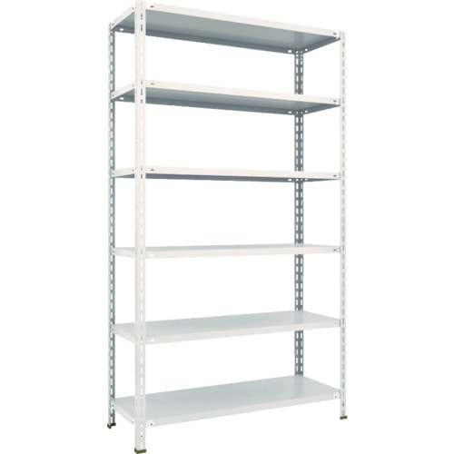 トラスコ中山 TRUSCO スチールラック 軽量棚 中棚ボルトレス型1200X450X2100 6段 ネオグレー(ご注文単位1台)【直送品】