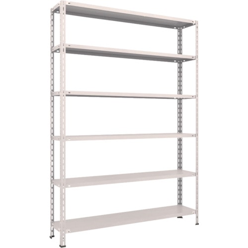 トラスコ中山 TRUSCO スチールラック 軽量棚 中棚ボルトレス型1500X300X2100 6段 ネオグレー(ご注文単位1台)【直送品】