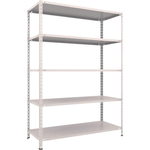 トラスコ中山 TRUSCO スチールラック 軽量棚 中棚ボルトレス型1500X600X2100 5段 ネオグレー(ご注文単位1台)【直送品】