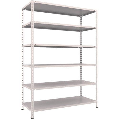 トラスコ中山 TRUSCO スチールラック 軽量棚 中棚ボルトレス型1500X600X2100 6段 ネオグレー(ご注文単位1台)【直送品】