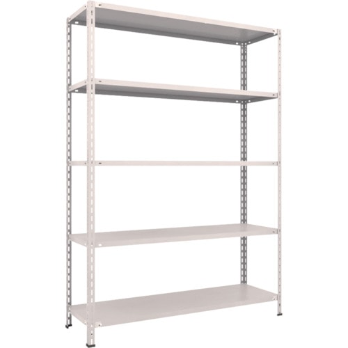 トラスコ中山 TRUSCO スチールラック 軽量棚 中棚ボルトレス型1500X450X2100 5段 ネオグレー(ご注文単位1台)【直送品】