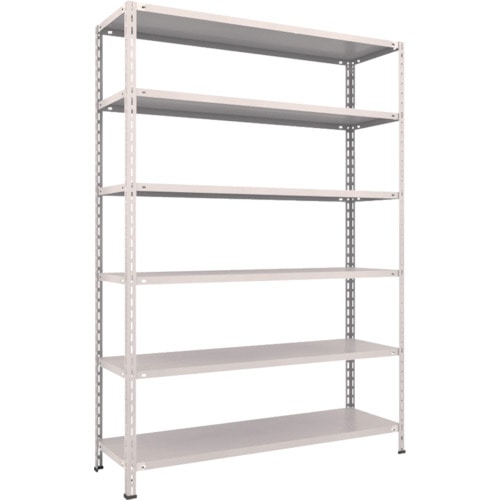 トラスコ中山 TRUSCO スチールラック 軽量棚 中棚ボルトレス型1500X450X2100 6段 ネオグレー(ご注文単位1台)【直送品】