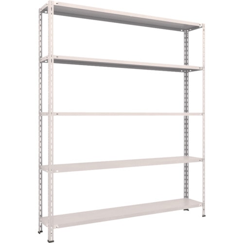 トラスコ中山 TRUSCO スチールラック 軽量棚 中棚ボルトレス型1800X300X2100 5段 ネオグレー(ご注文単位1台)【直送品】