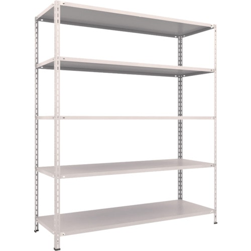 トラスコ中山 TRUSCO スチールラック 軽量棚 中棚ボルトレス型1800X600X2100 5段 ネオグレー(ご注文単位1台)【直送品】