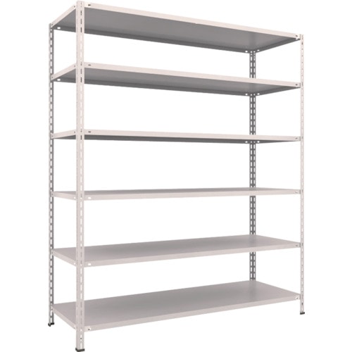 トラスコ中山 TRUSCO スチールラック 軽量棚 中棚ボルトレス型1800X600X2100 6段 ネオグレー(ご注文単位1台)【直送品】
